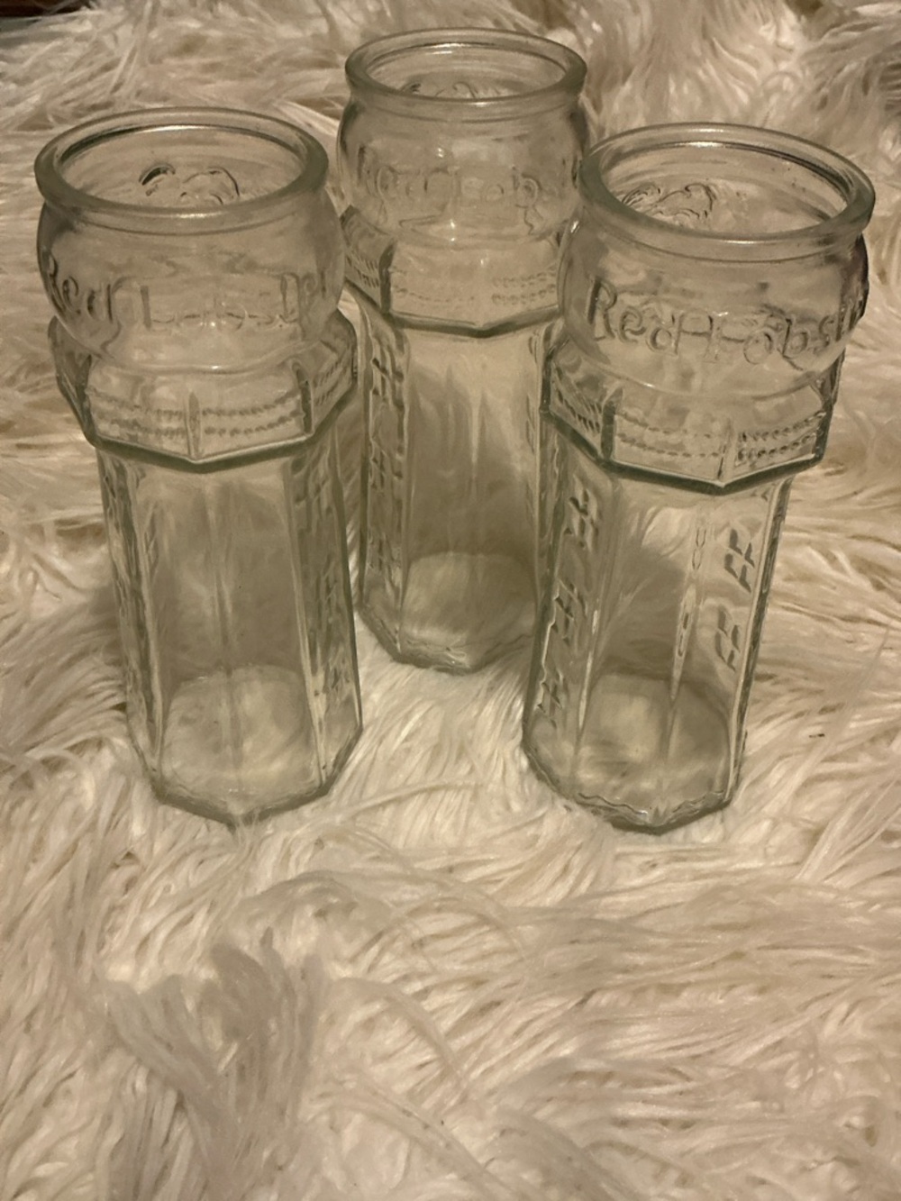 Set of 3 Red Lobster Lighthouse Glasses Vintage